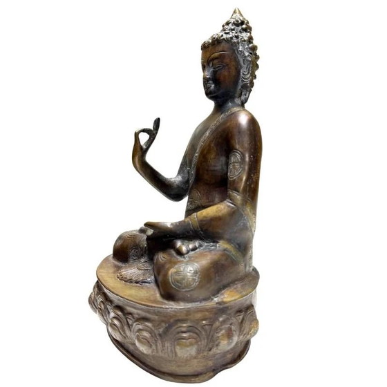 Antique Bronze Buddha in Vitarka Mudra – Himalayan Newar – Lot 429 – Sculpture (photo 8 of 10)