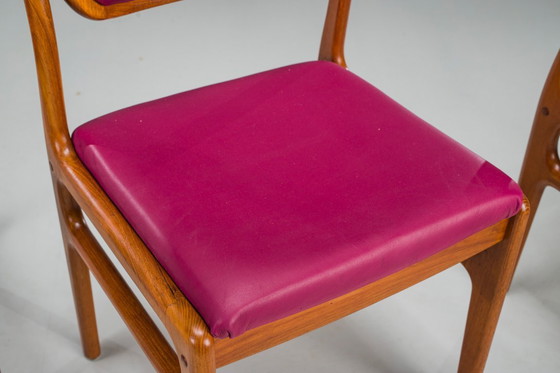 Image 1 of Juego de 4 sillas de comedor de teca de mediados de siglo de Johannes Andersen para Uldum