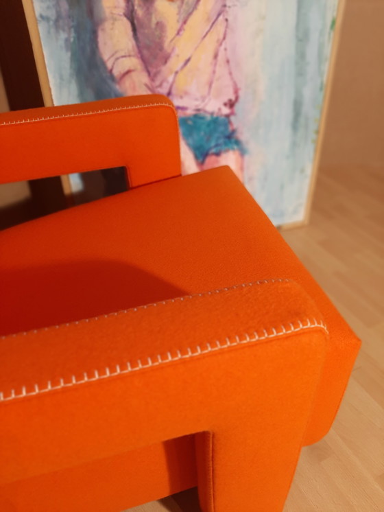 Image 1 of Cassina Utrecht 637 Nuovo mai usato in panno di lana Ruggine arancione (Serie 13L) Punto cavallo