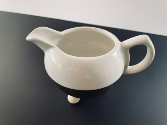Image 1 of Servizio da tè/caffè vintage – ceramica e acciaio inossidabile – 3 pezzi
