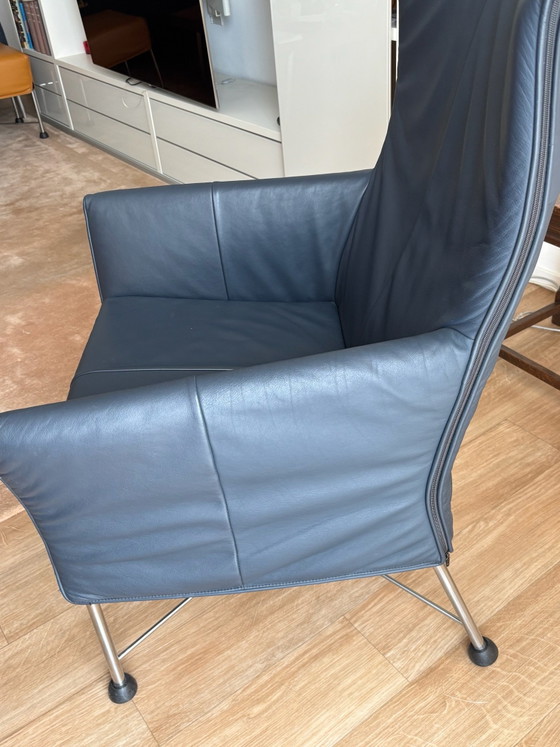 Fauteuils blauw en Saffraan – Montis, Leer, Chroom (photo 3 of 5)