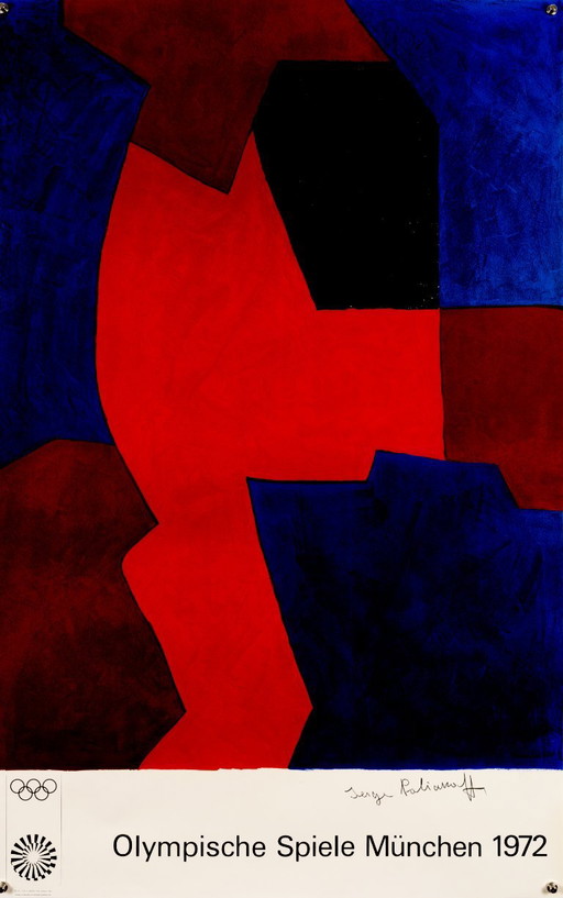 Olympische Spelen München – 1969 – Originele Vintage Lithografie Poster van Serge Poliakoff – Mid-Century Modern – 102x64 cm