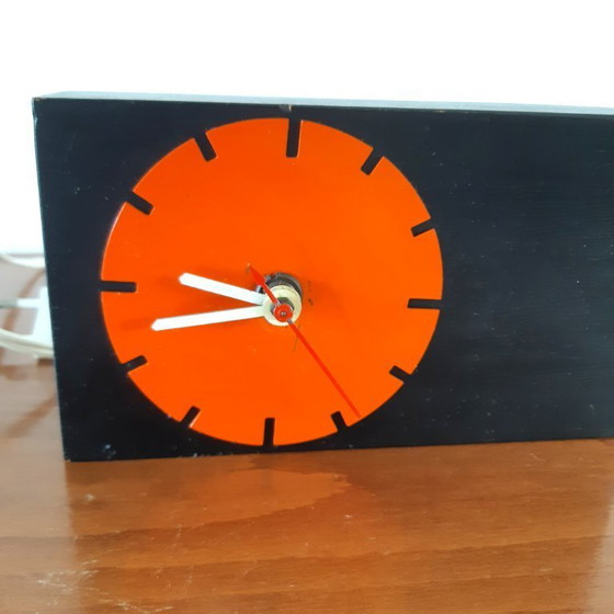 Image 1 of Mid Century design NUFA electric table clock L19H11D4.5cm
