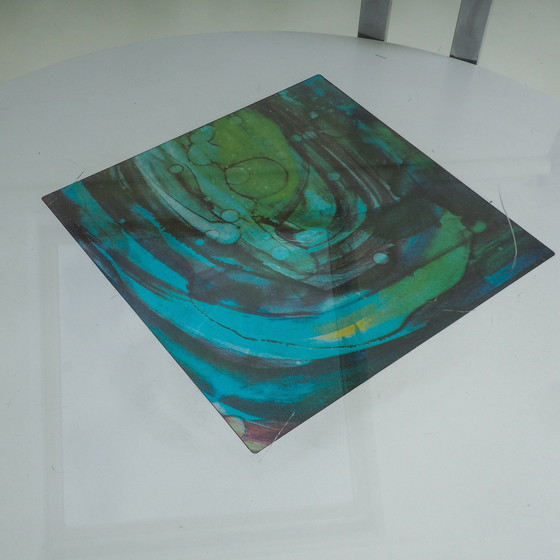 Image 1 of Tavolino rotondo in vetro e cromo dell'era spaziale