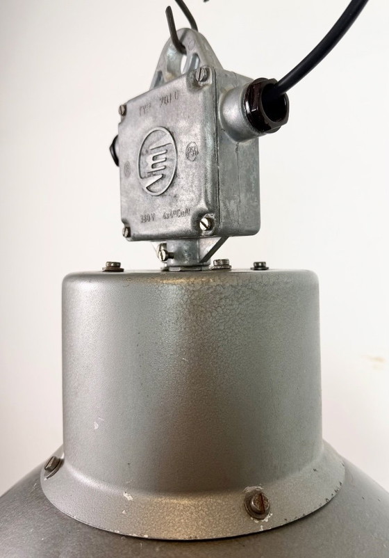 Image 1 of Industrial Grey Hammer Paint Pendant Lamp from Elektrosvit, 1960s