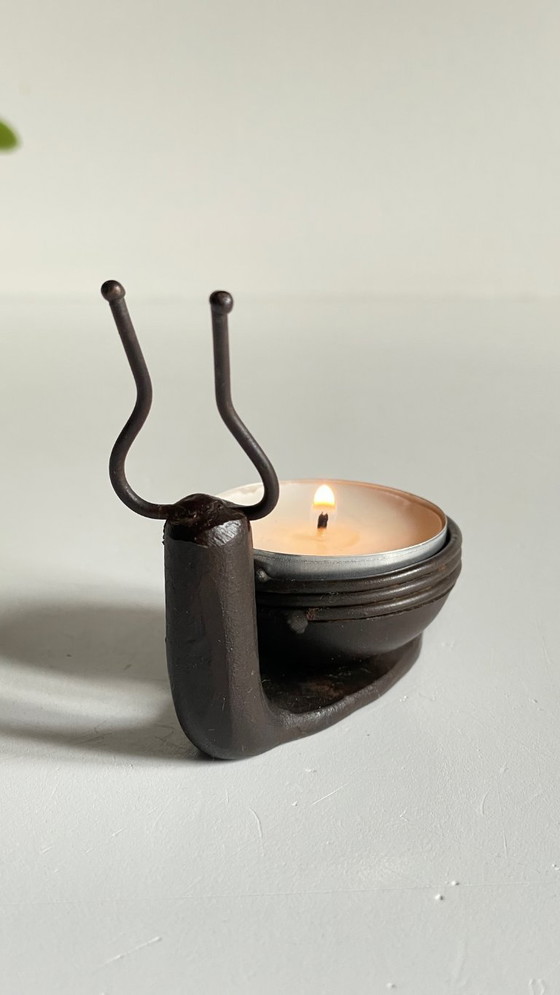 Image 1 of Brutalist Vintage SNAIL Shape Candle Holder