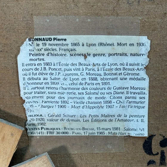 Image 1 of Pierre Bonnaud ( Lyon 1865-1930) Oil on canvas.