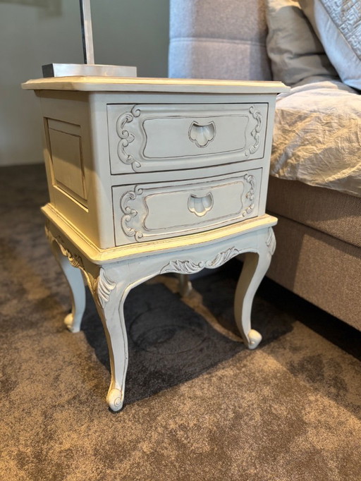 2x vintage retro nightstand wood off white