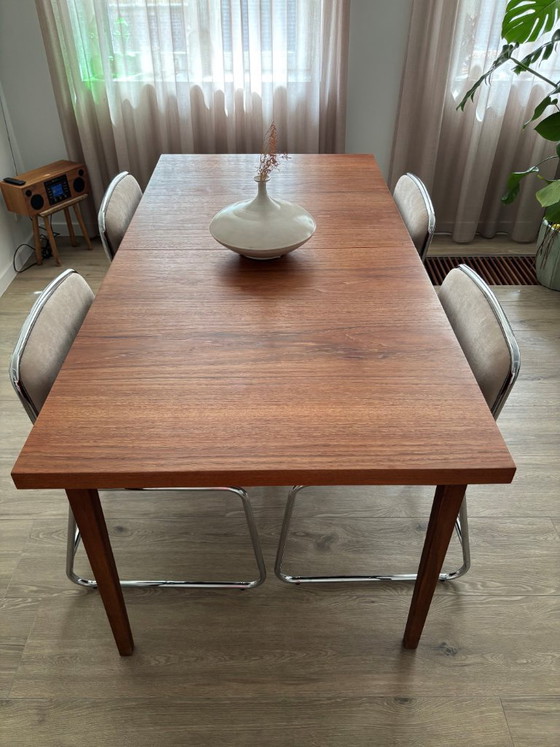 Vintage extendable dining table / conference table / desk – Wood (photo 5 of 7)