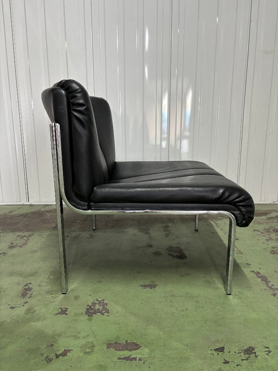 Image 1 of Leather Lounge Chair by Hans Eichenberger for Girsberger, 1960