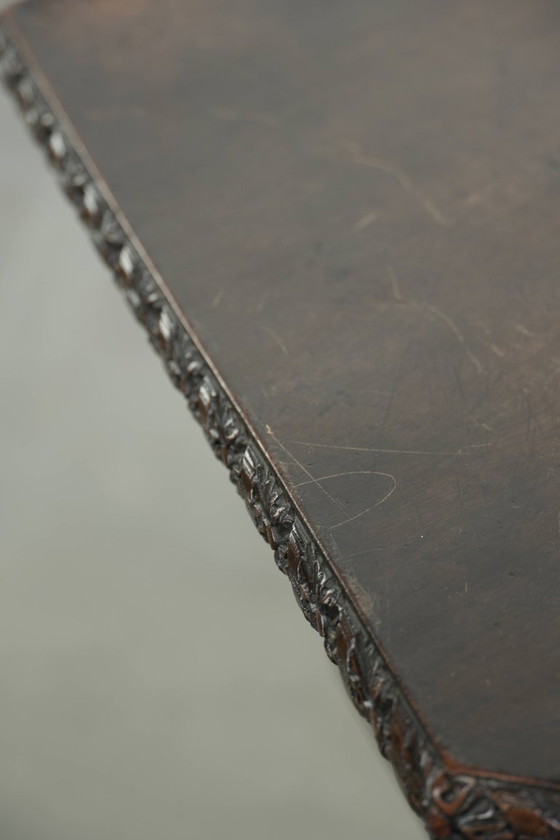 Image 1 of Antiker englischer Drehtisch/Beistelltisch aus Holz aus dem 19. Jahrhundert mit sechseckiger Tischplatte