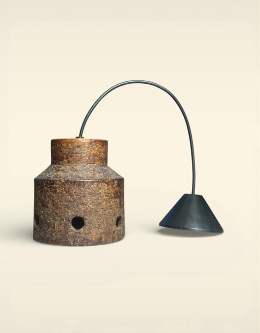 Vintage Jaren 70 herda hanglamp lamp keramiek space age verlichting