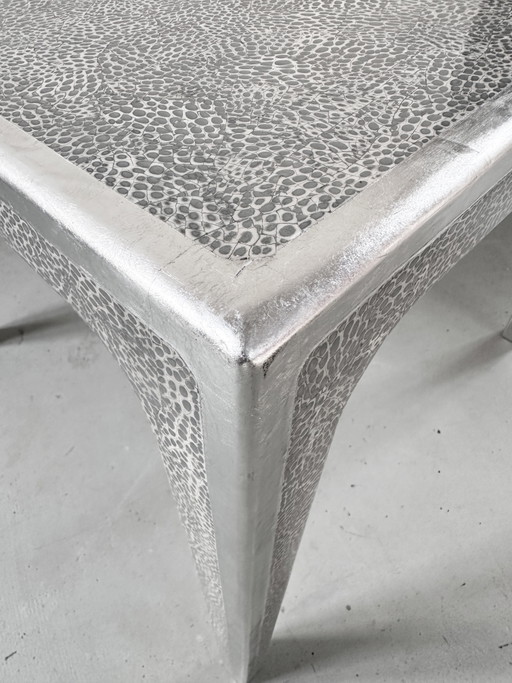 Midcentury Vietnamese Eggshell Lacquer Table – eettafels, Silver, Wood (photo 2 of 15)