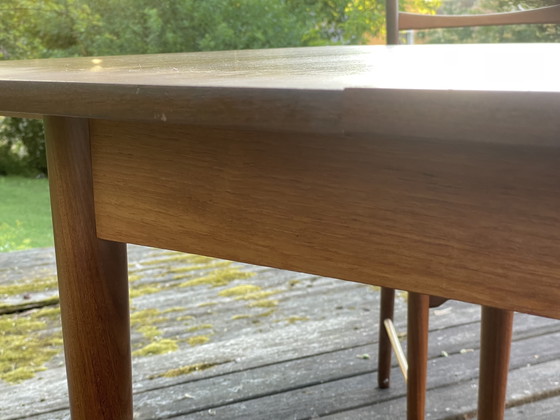 Image 1 of Dining table with 4 upholstered chairs, 1960s