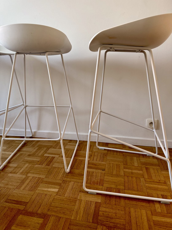 Image 1 of HAY AAS38 – 5 sgabelli da bar di design (75 cm) – Bianco
