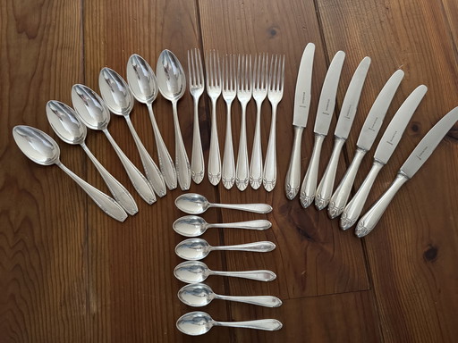 Cubiertos bañados en plata, 32 piezas, Solingen y Wellner Silber