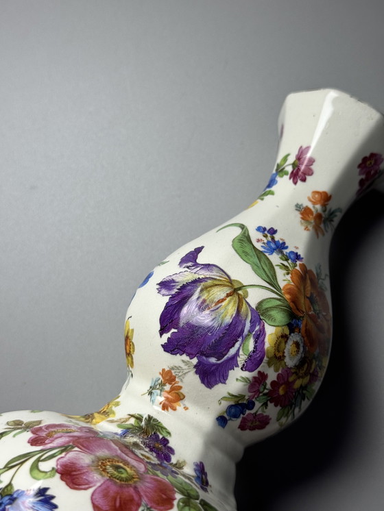 Image 1 of Boch Frères Belgium - KERALUX-  “Fleur de Saxe” Art Deco Vase 