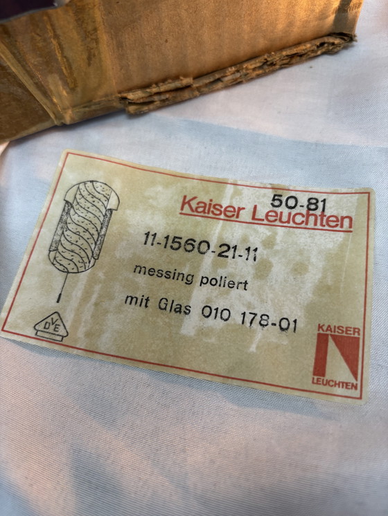 Image 1 of Ensemble vintage de lampes murales en verre de Murano et laiton Kaiser Leuchten