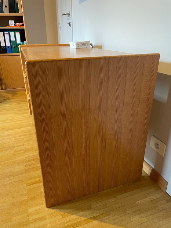 Image 1 of Vintage wooden desk with chest of drawers – Scandinavian design
