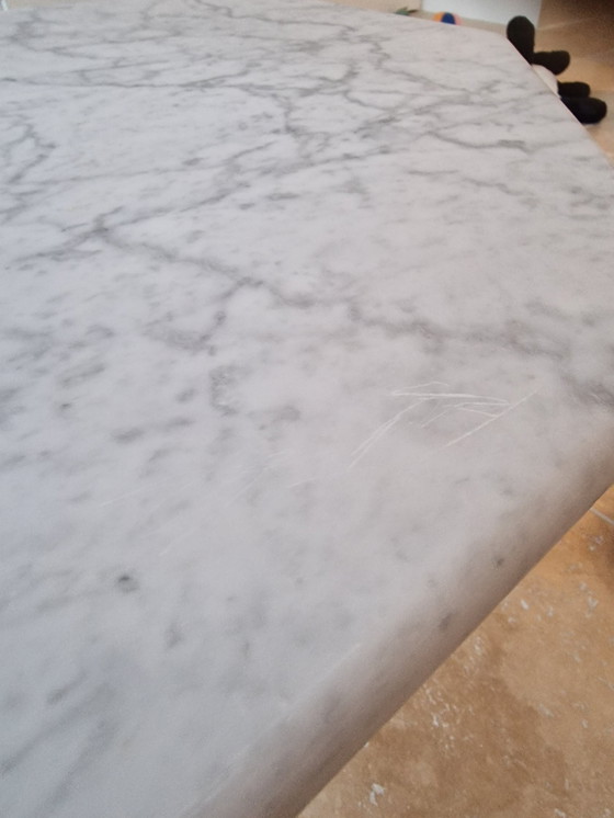 Image 1 of Italian marble coffee table, Carrara marble, nesting tables, vintage Italian design, 1970s coffee table, mid-century Vintage