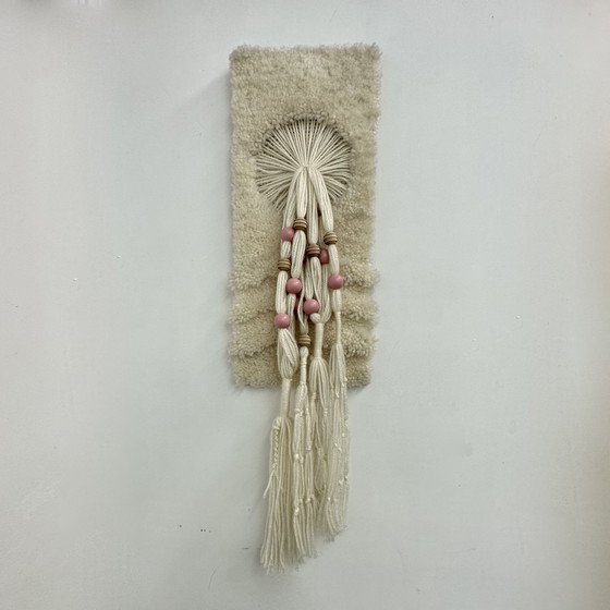 Image 1 of Tovaglia da parete Smyrna in lana annodata a mano vintage anni '70