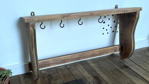 Estantería vintage con 5 ganchos, madera natural. – wandrek, Metal (photo 2 of 33)