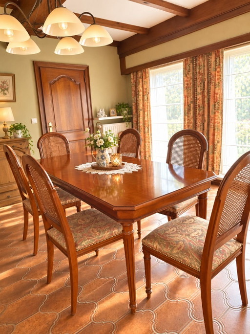 Sala da pranzo in legno di ciliegio