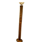 Lampada da terra moderna di metà secolo | Legno e ottone | Dimmerabile | Anni '70