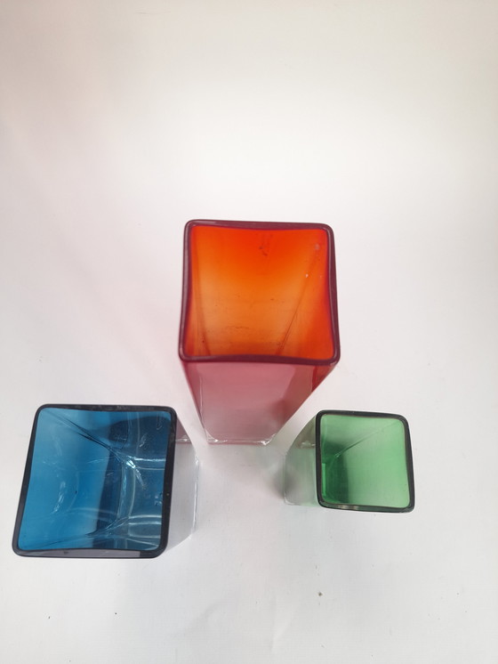 Image 1 of Set of 3 Murano glass vases