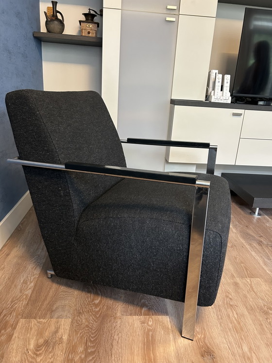 Two Identical Harvink Alowa Design Chairs in Very Good Condition – Armchairs, Metal, Textile (photo 4 of 5)