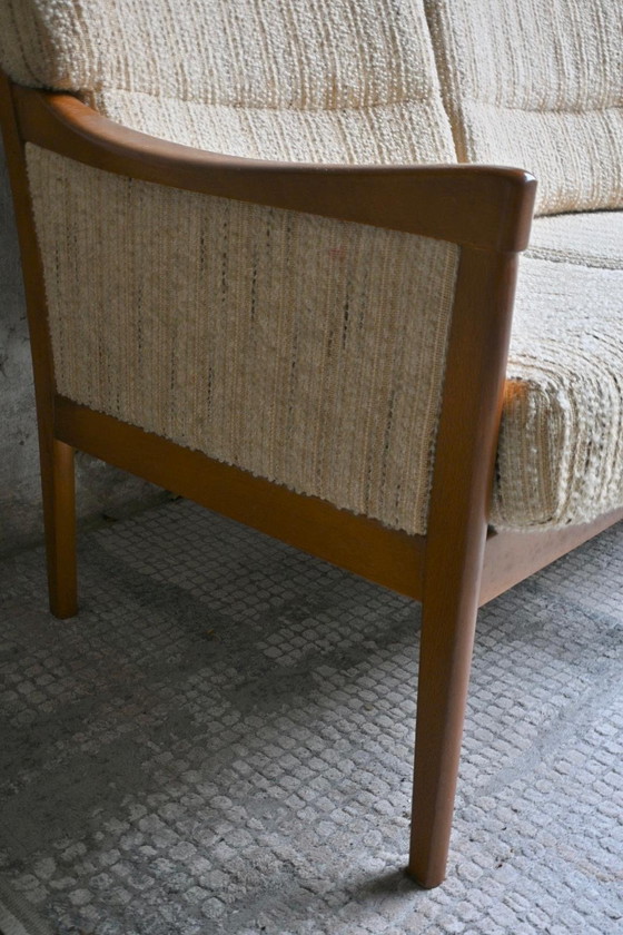 Image 1 of Divano a tre posti di metà secolo in teak e tessuto