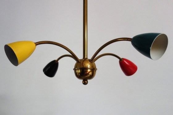 Image 1 of Sputnik kroonluchter met 4 armen, jaren 60