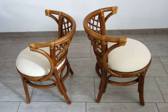 Image 1 of Rattan Table and Two Armchairs Set, 1960s