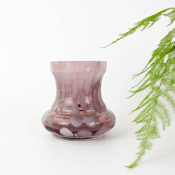 Vaso in vetro artistico ametista portoghese anni '60, Vasi, Viola, Design (foto 4 di 15)