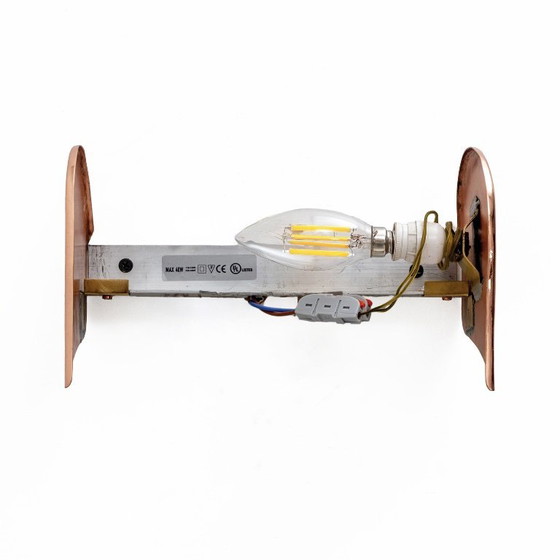 Image 1 of Coppia di applique da parete in vetro di Murano con dettagli in rame, Barovier & Toso, Italia, anni '70.