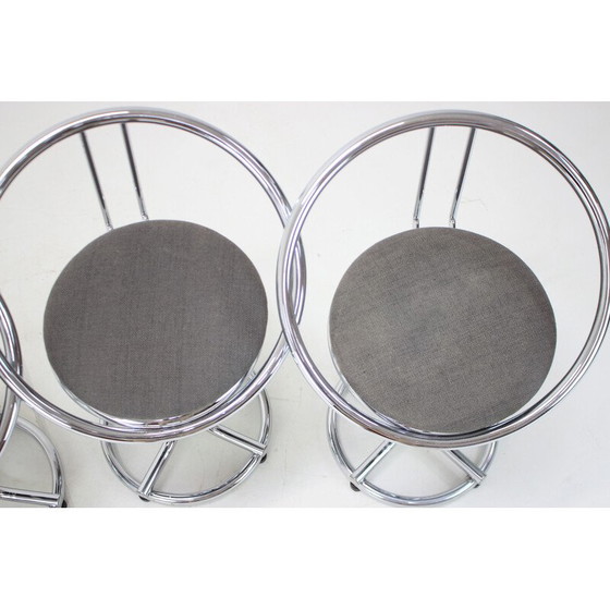 Image 1 of Ensemble de 4 tabourets de bar vintage, Italie 1970