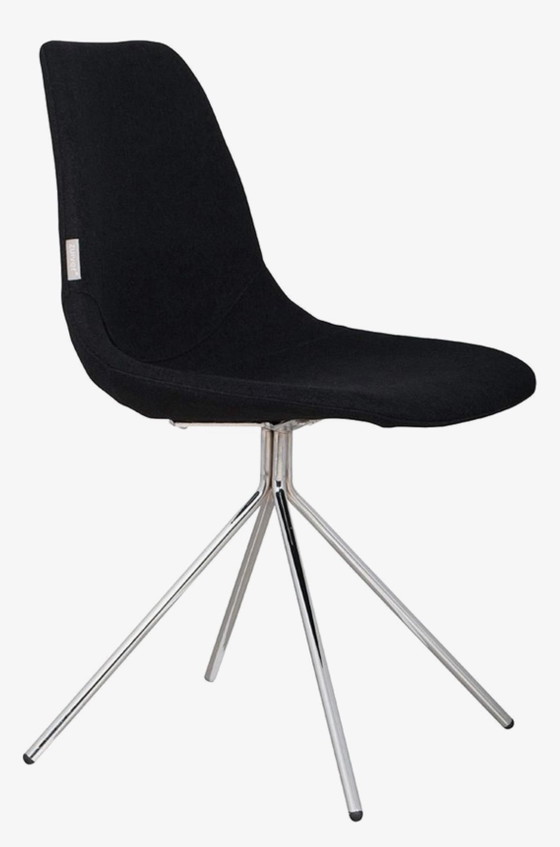 4 Zuiver Fourteen Up chairs black – Dining chairs, Chrome, Polyester (photo 5 of 5)