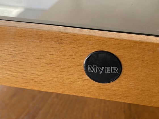 Image 1 of Mid century modern massief teakhouten salontafel uit 1960 door Myer