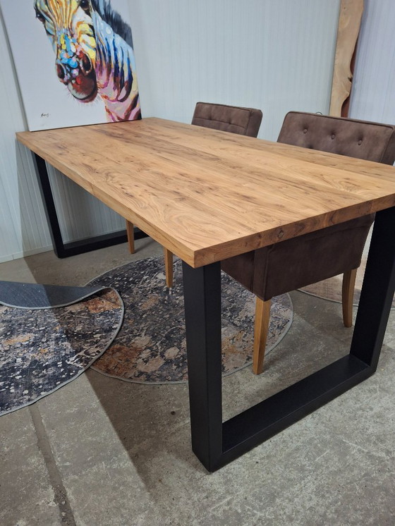 Image 1 of Handmade dining table made of solid elm wood 200x90cm