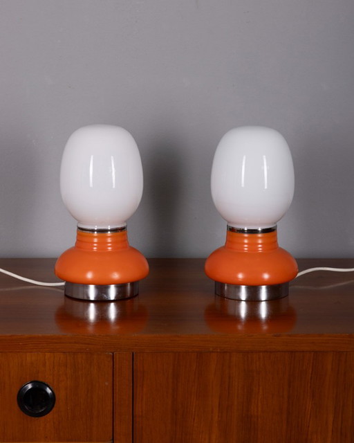 Vintage Italian Glass Table Lamps, 1970s, Set of 2 – tafellampen