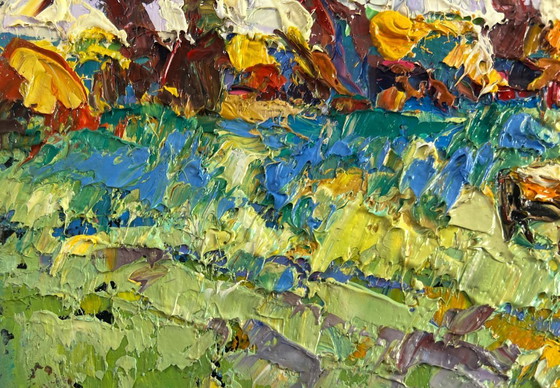 Image 1 of Original Oil Painting Summer Nature Landscape Warmth in the heart of the heat