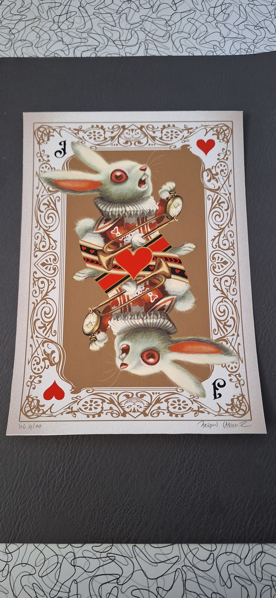 Image 1 of Signierter und nummerierter Kunstdruck von Benjamin Lacombe; Alice, das weiße Kaninchen