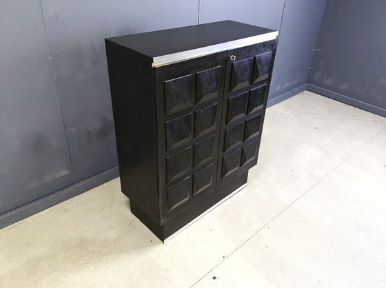 Image 1 of Mobile bar brutalista nero d'epoca, 1970