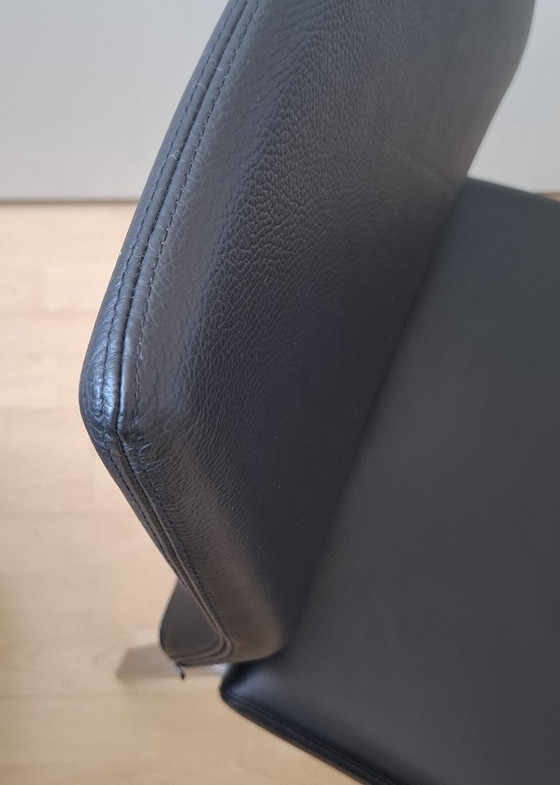 Image 1 of Set of 4 COR Fino Dining Chairs - Black Leather & Aluminum