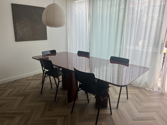 Image 1 of Red Lacquer Dining Table Gabrielle Paris - Joe