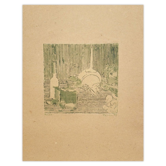 Image 1 of Monique PEHEM (BRETON-PROUTÉ) La Cuisine de Gertrude Signierte Radierung 1999