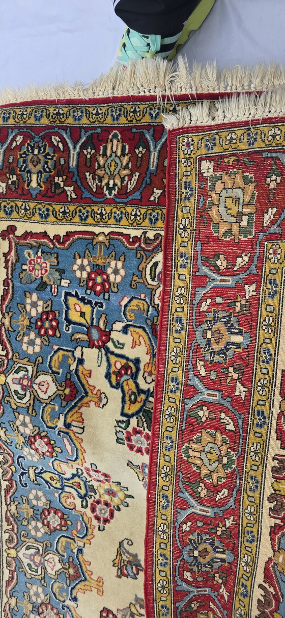 Image 1 of Alfombra Ghom/Qom de 216x142 cm, 1,2 millones de nudos/m², lana Kork con seda. Alfombra persa.