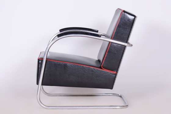 Paar gerestaureerde Bauhaus Fn21 fauteuils, van Mücke-Melder, leer, Tsjechisch, jaren dertig – Leather, Metal (photo 5 of 16)