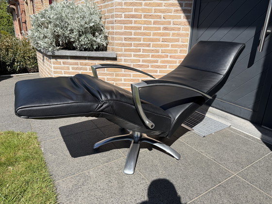Image 1 of Sillón de relajación Jori Brainbuilder, cuero negro, Medi, Mono-Move. ¡Como nuevo!