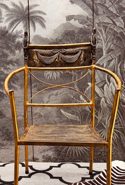 Image 1 of 4 Esszimmerstühle aus Messing im Chiavari-Stil